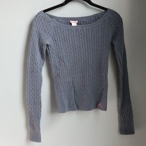 A&F blue knit long sleeve sweater in M